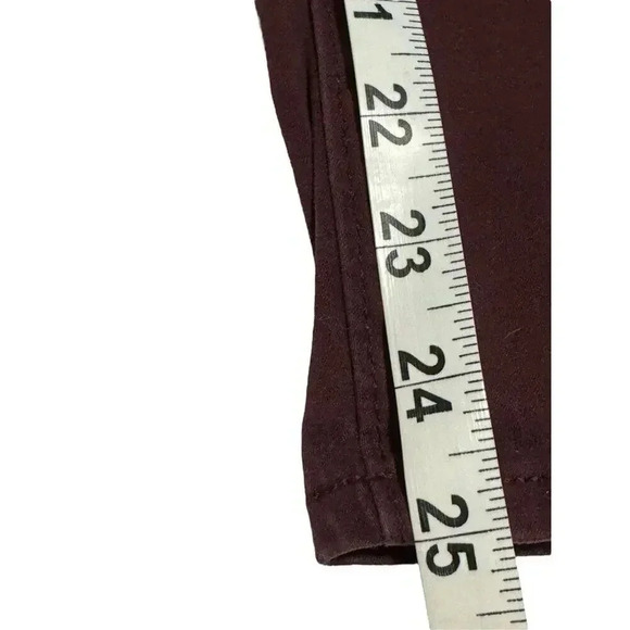 Ann Taylor Loft Made And Loved Petite Size 8 Red Burgundy Velvet Skinny Pants - Picture 6 of 7